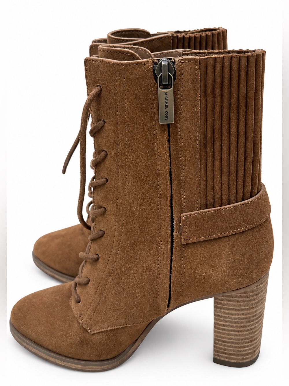 Michael Kors Tan Suede Lace-Up Ankle Boots Size 5